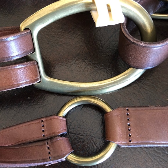 Ralph Lauren Vachetta Tri-Strap 100% Leather Belt - Picture 3 of 5